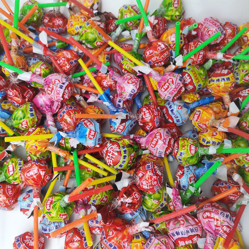 混合口味水果味棒棒糖批发20-200支桶/散/袋装网红新年糖果零食