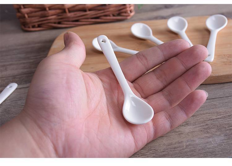 5克小勺子陶瓷咖啡搅拌勺子火锅酱料小号家用厨房辣椒勺调羹餐具