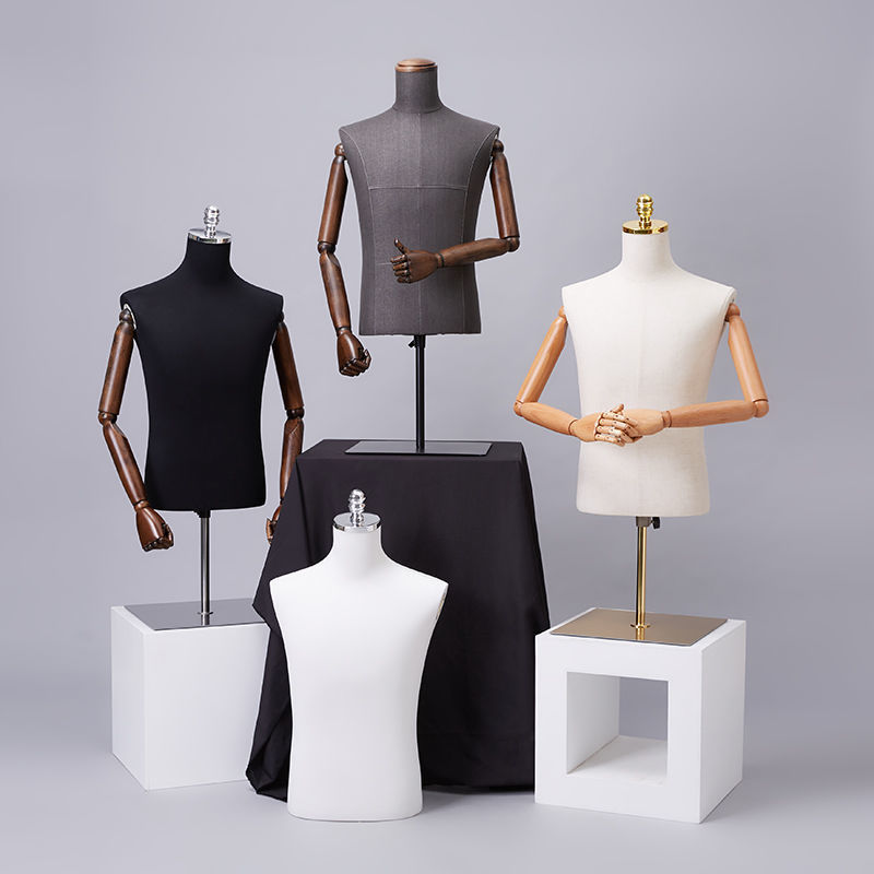 服装模特道具男半身台式假人模特架人体展示架