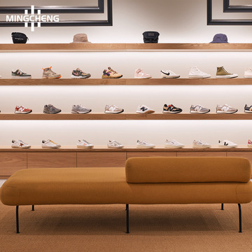 品牌集合店运动鞋展示柜多层精品男女士休闲鞋中岛架平底鞋展示柜