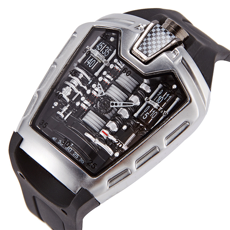 巴雷特新概念16缸发动机手表男学生潮流引擎跑车潮男表抖音直播款