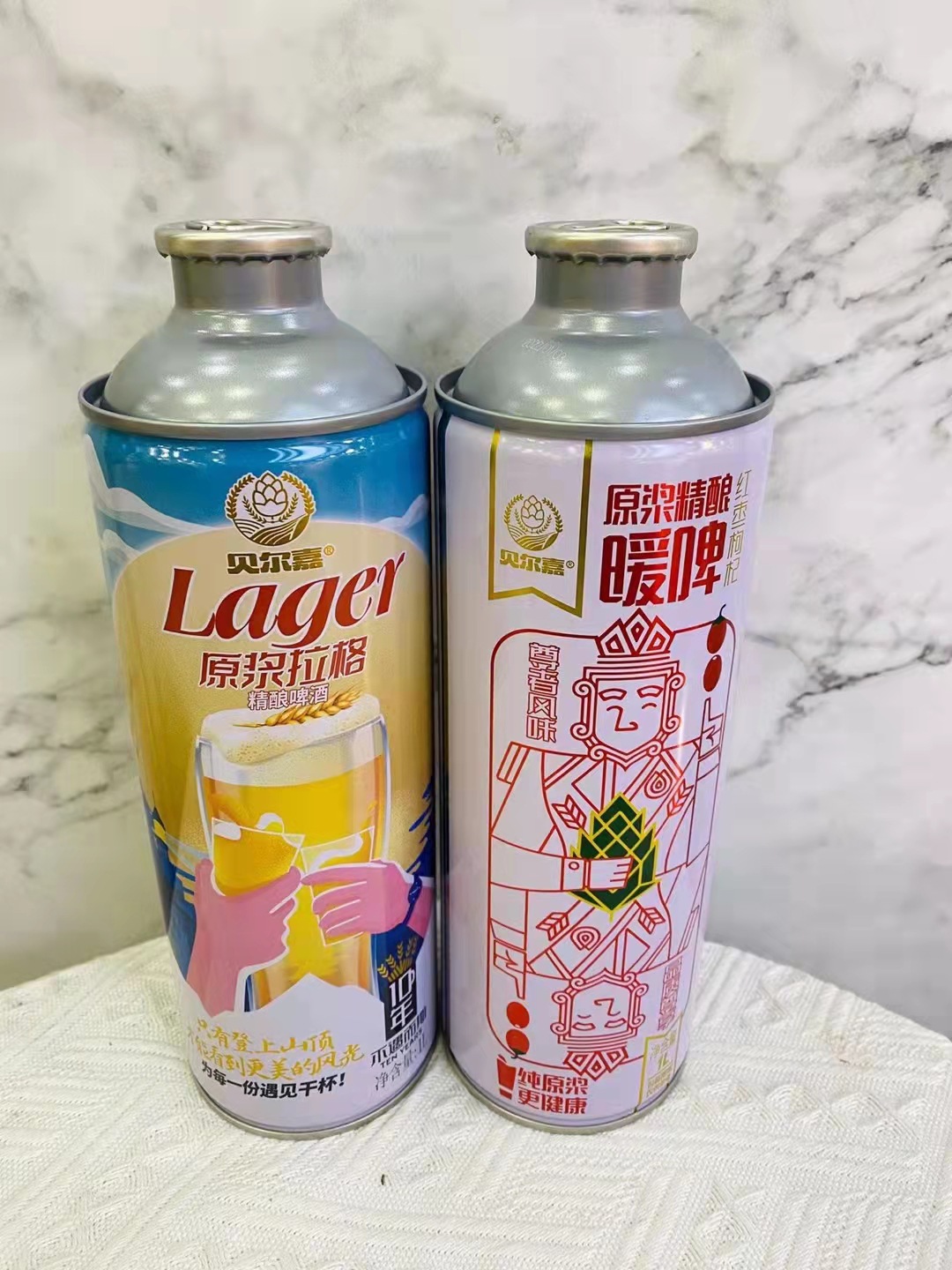 青岛特产贝尔嘉原浆啤酒1l*6桶高浓度原浆拉格,暖啤系列