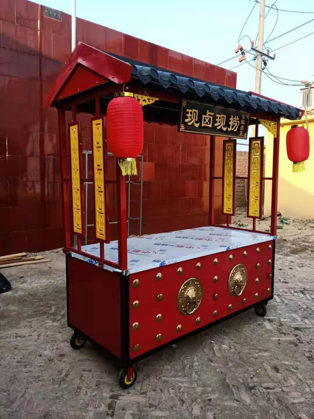 仿古商车花车防腐木小吃工具瓦房车车商业小吃街车卤菜木商用车摆