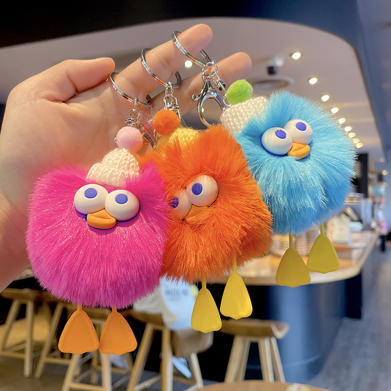 New Trending Cartoon Monster Plush Doll Keychain Promotion Crane Machines Small Gift Student Backpack Pendant