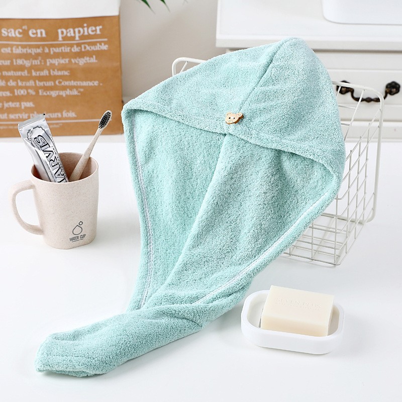 Coral Fleece Shower Cap Hair-Drying Cap Women Wholesale Microfiber Water-Absorbing Quick-Drying Thickened Wrapping Hair Drying Towel