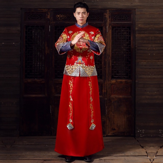 秀禾服男款新郎装2020新款中式婚礼冬季结婚礼服古代唐装男士禾服