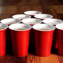 饮料杯一次性商用50只红色塑料杯游戏派对杯杯子歌节奏杯批发
