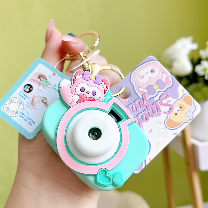 Genuine StellaLou Rabbit Projection Camera Exquisite Cute Car Key Ring Schoolbag Pendant Couple Gift Wholesale