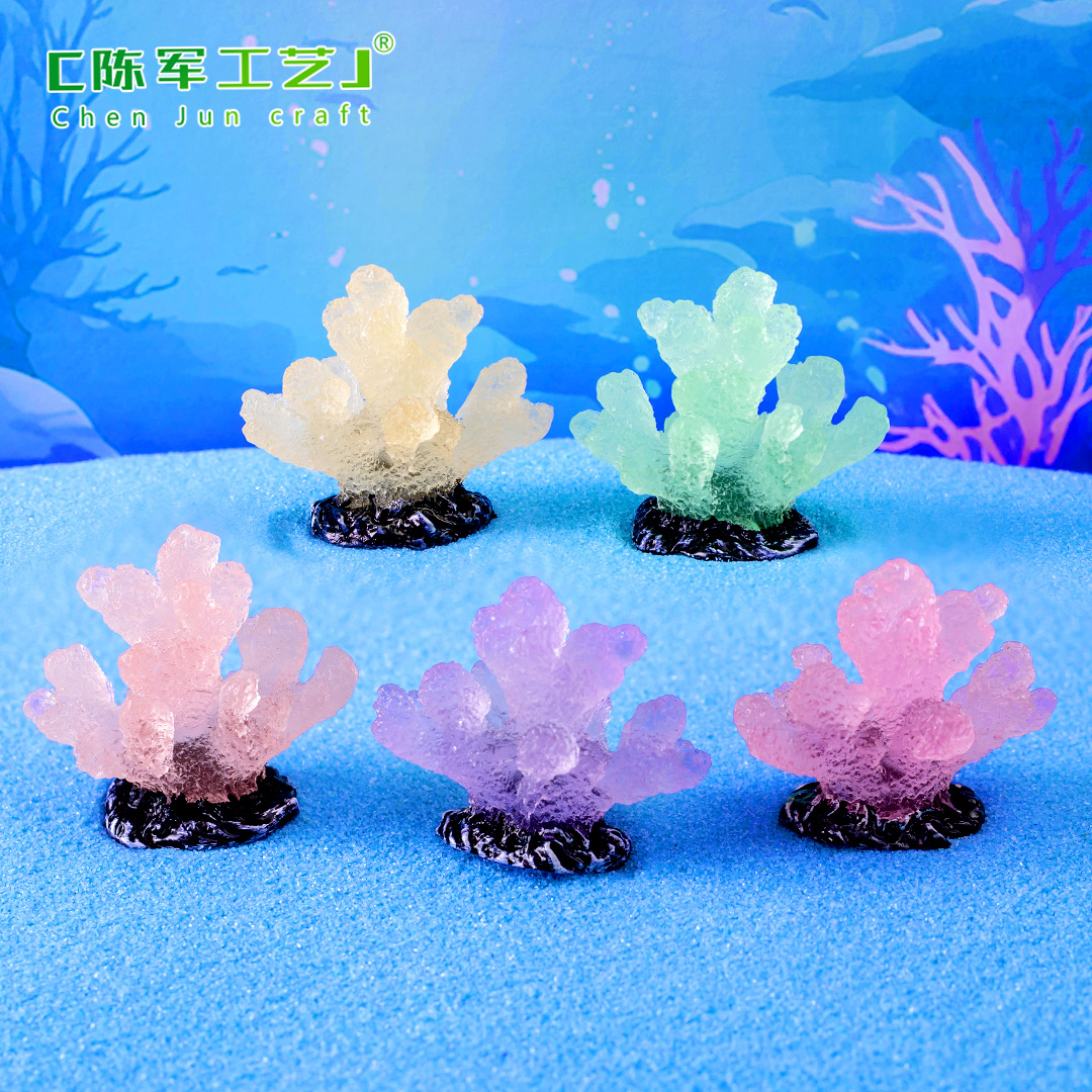 Micro ndscape Creative Luminous Fluorescent Simution Coral Aquarium Fish Tank DIY ndscaping Decorations Accessories Small Ornaments