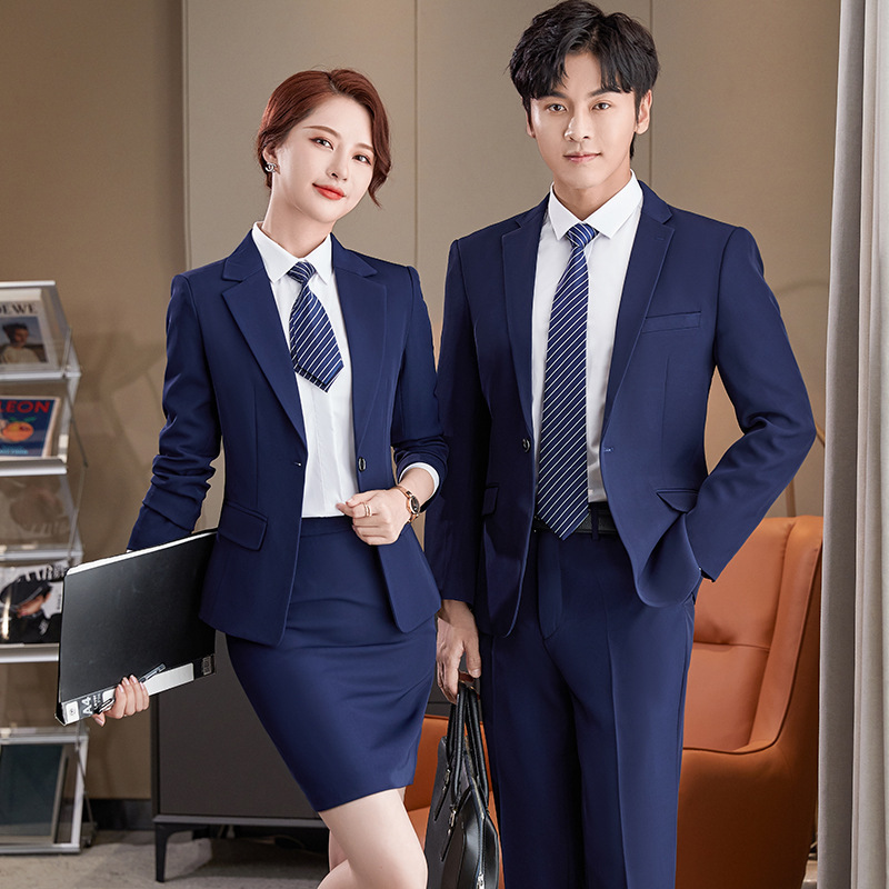 西装职业装工装白领气质套装男女同款西服正装商务ol售楼部工作服