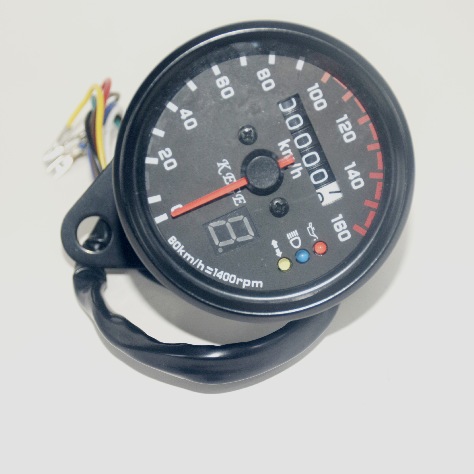 摩托车复古里程表带档三灯显示速度仪表改装咪表迈速表档位显示表