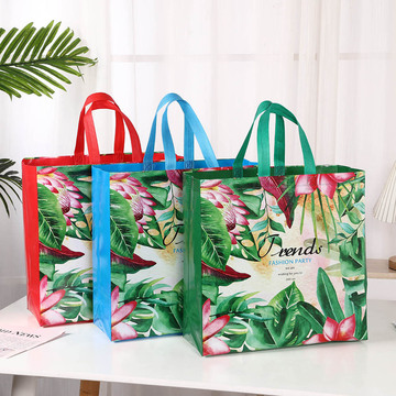 亚马逊跨境新品无纺布覆膜环保服装店手提袋购物礼品包装袋批发