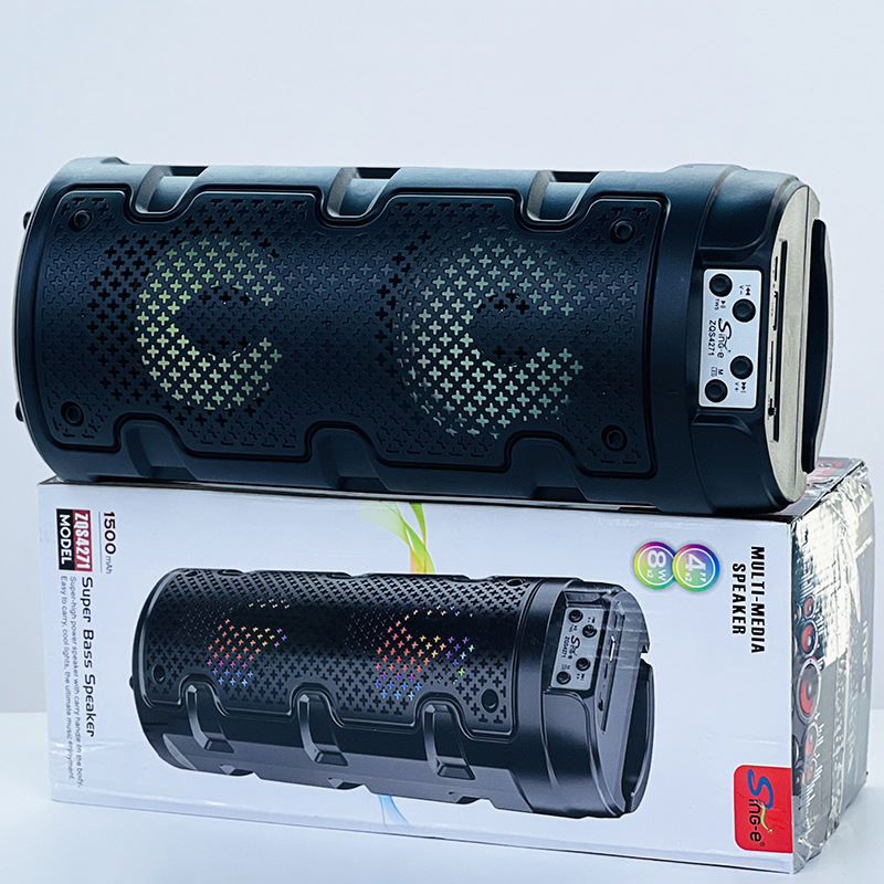 New Portable Subwoofer Card Color Light High Sound Quality Stereo Outdoor Household Bluetooth Speaker Factory Wholesale