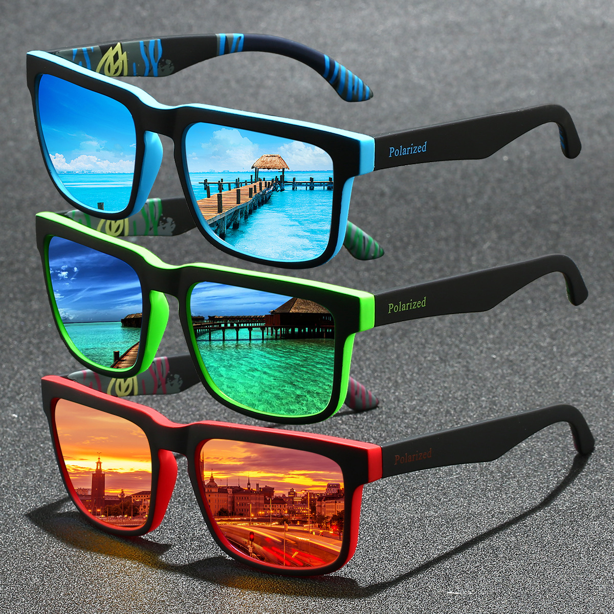 2023新款偏光太阳镜墨镜抗UV400户外运动沙滩太阳镜男士驾驶眼镜