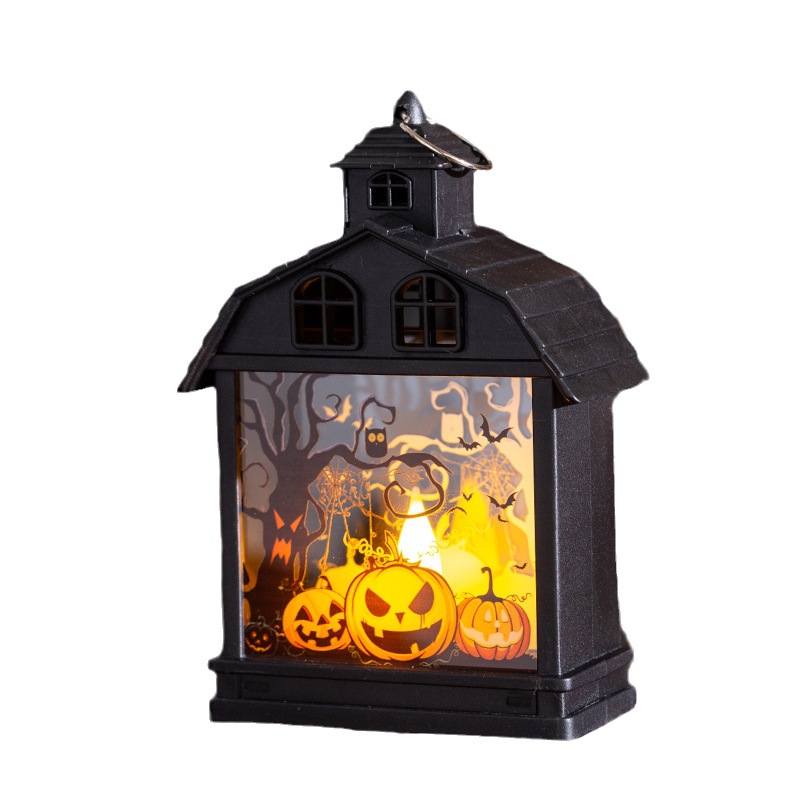 Halloween Decorations Retro Haunted House Small Night Lamp Pumpkin Lamp Skull Ornaments Creative Horror Atmosphere Party Props