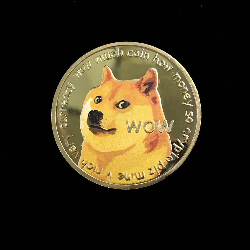 厂家批发狗狗币双面uv彩印狗币新款纪念币货币动物徽章定制纪念章