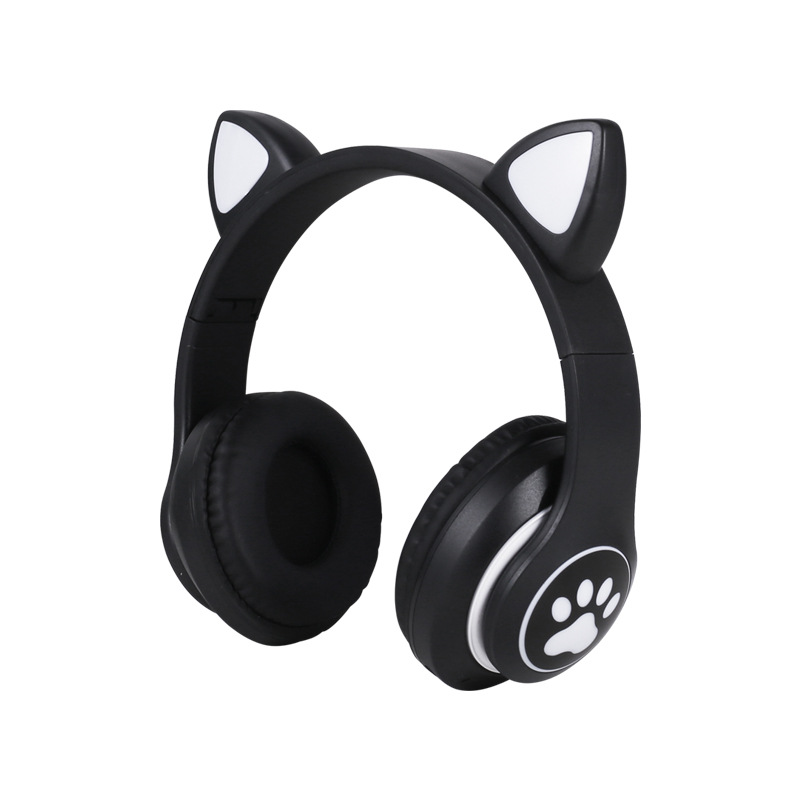 Cross-Border STN-28 Headset Bluetooth Headset Cat Ear Bluetooth Led Wireless Luminous Cat's Paw Headset Factory Wholesale