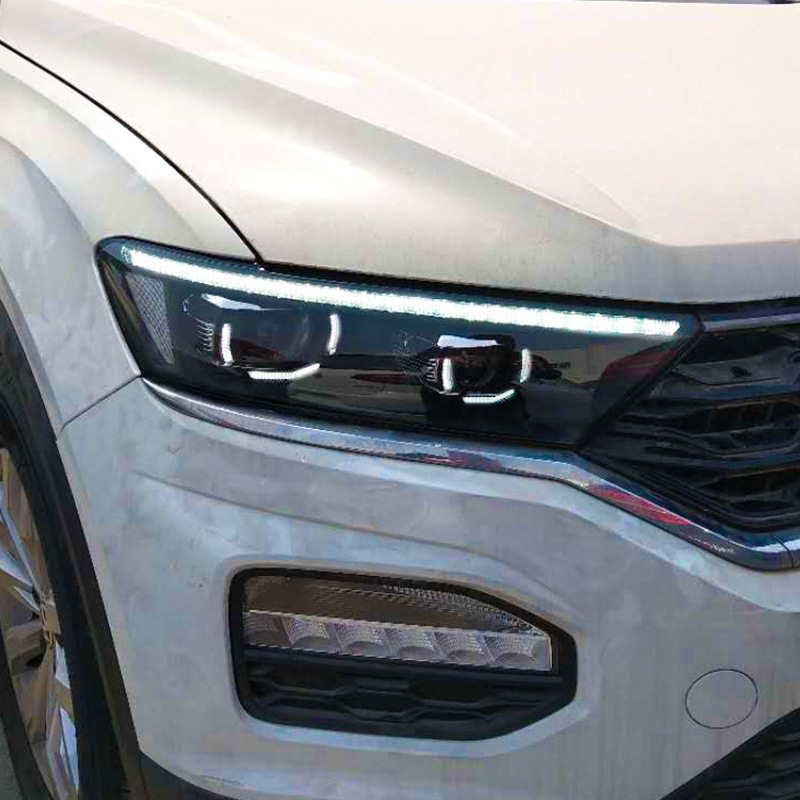 适用于龙鼎18-20款探歌大灯总成 t-roc改装led日行灯透镜流光转向