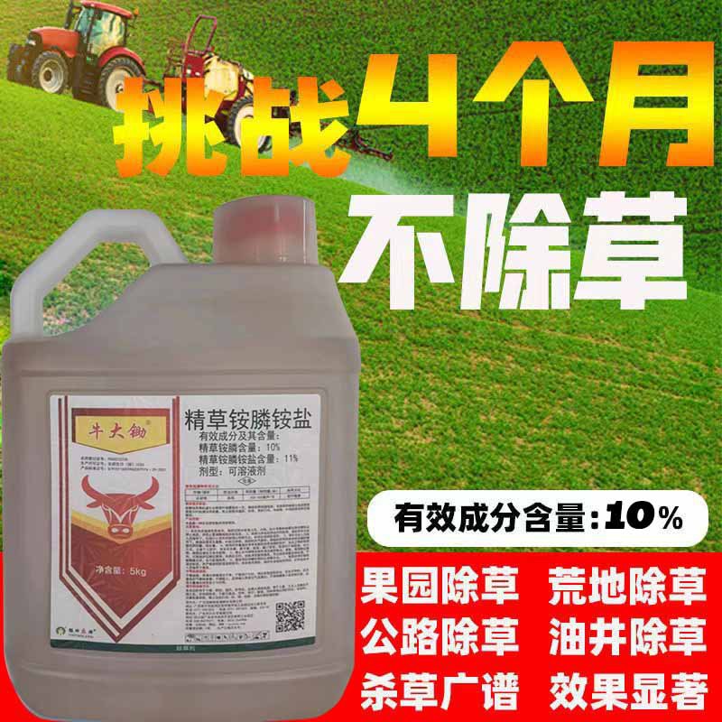 牛大锄10%精草铵膦铵盐果园除草剂牛筋草小飞蓬公路5kg除草剂批发