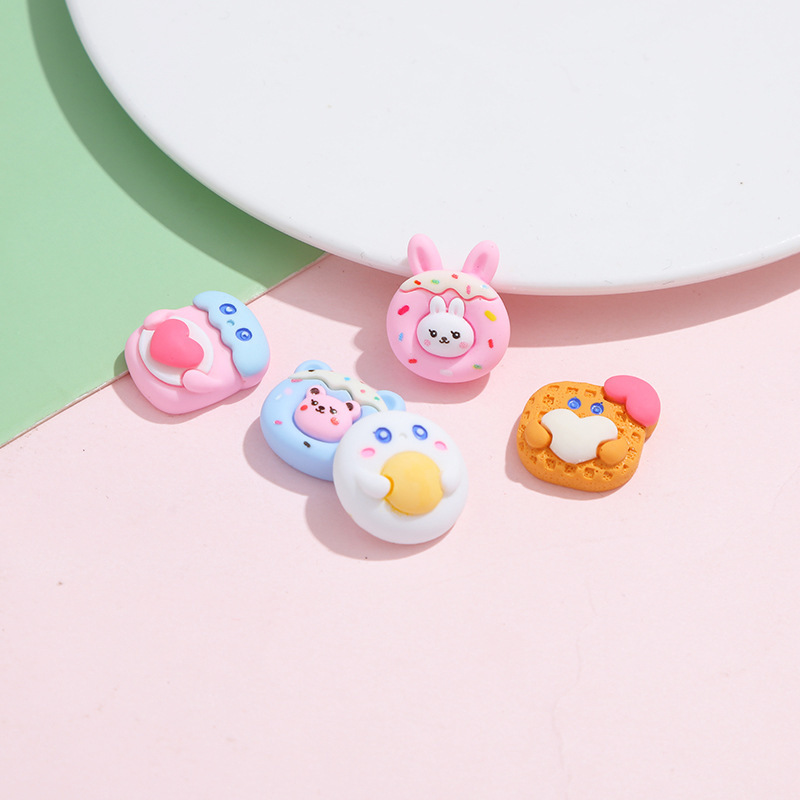 Cartoon Doughnut Bread Cream Glue Phone Case DIY Material Package Handmade Hair Accessories Resin Accessories