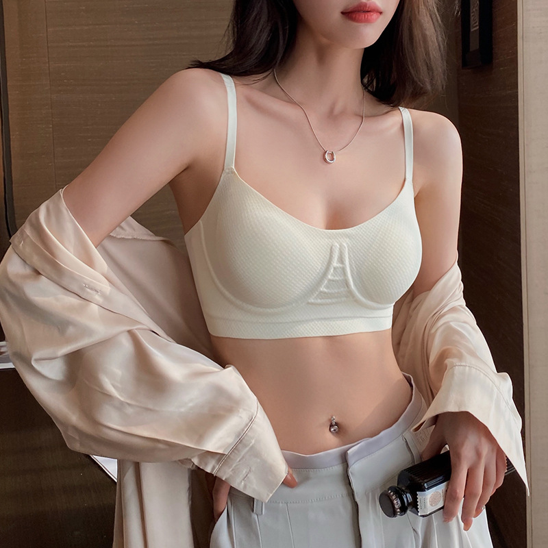 soft support seamless underwear summer women‘s thin and comfortable no wire accessory breast push up anti-sagging jelly stick bra set