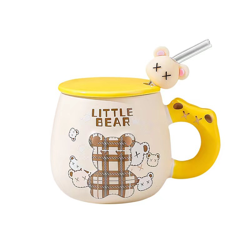 Cartoon Ceramic Cup Internet Celebrity Violent Bear Mug Good-looking Office Couple's Cups Dormitory Students Drinking Cup