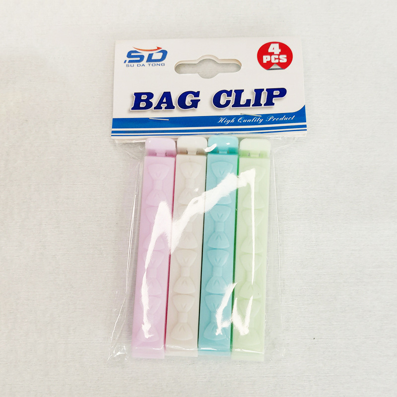 Grocery Bag Fresh-Keeping Sealing Clip Snack Seal Kitchen Finishing Sealing Clip Manufacturers Supply Bow Clip Japanese Style