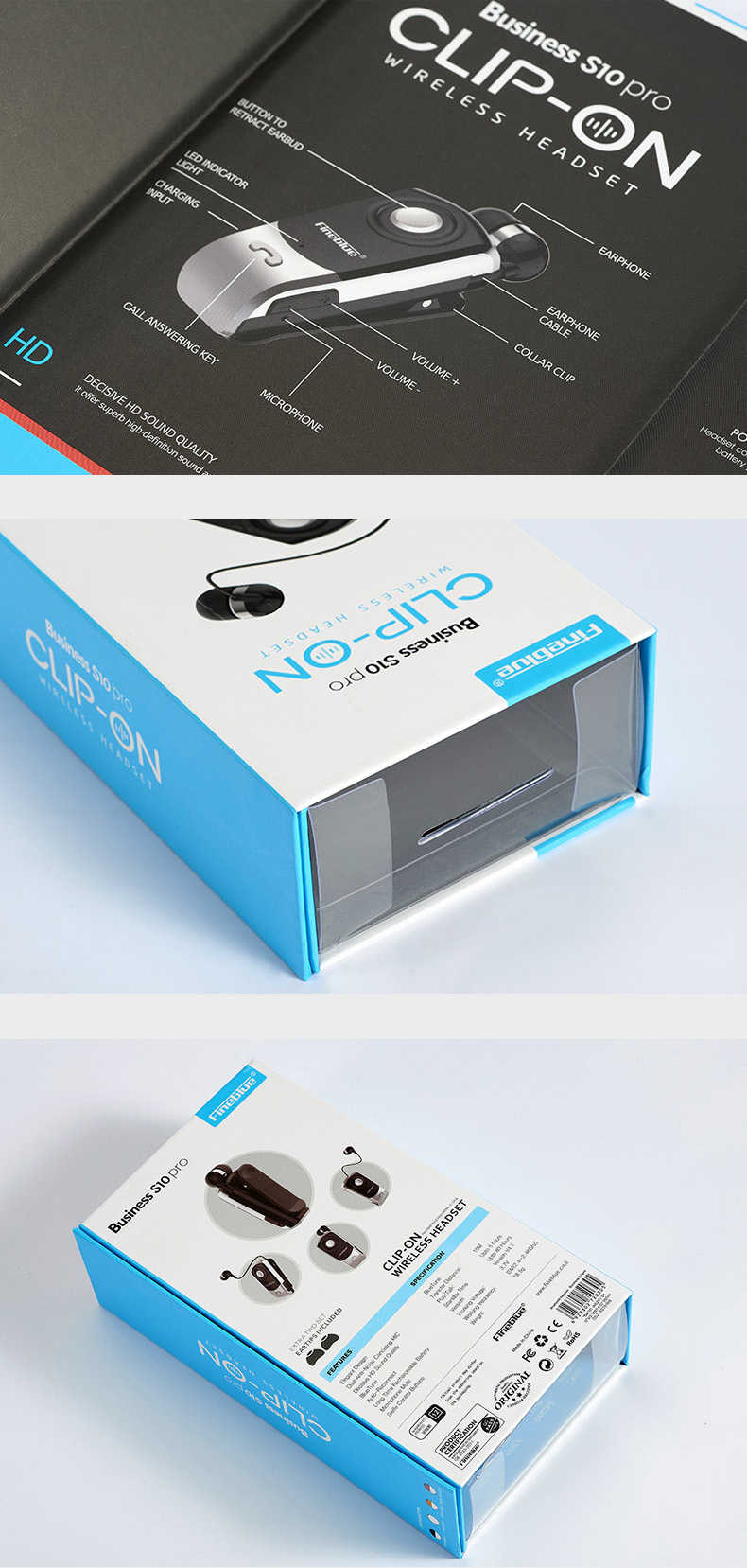 商务高端无线蓝牙耳机包装盒电子产品书形盒天地礼盒白卡纸盒定制