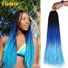 彩色三股辫化纤发 Colored Box Braids Synthetic Hair 24 inch