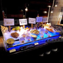 亚克力冰盘生鱼片长方形凉菜西餐海鲜台式冰台寿司水果拼盘展示台