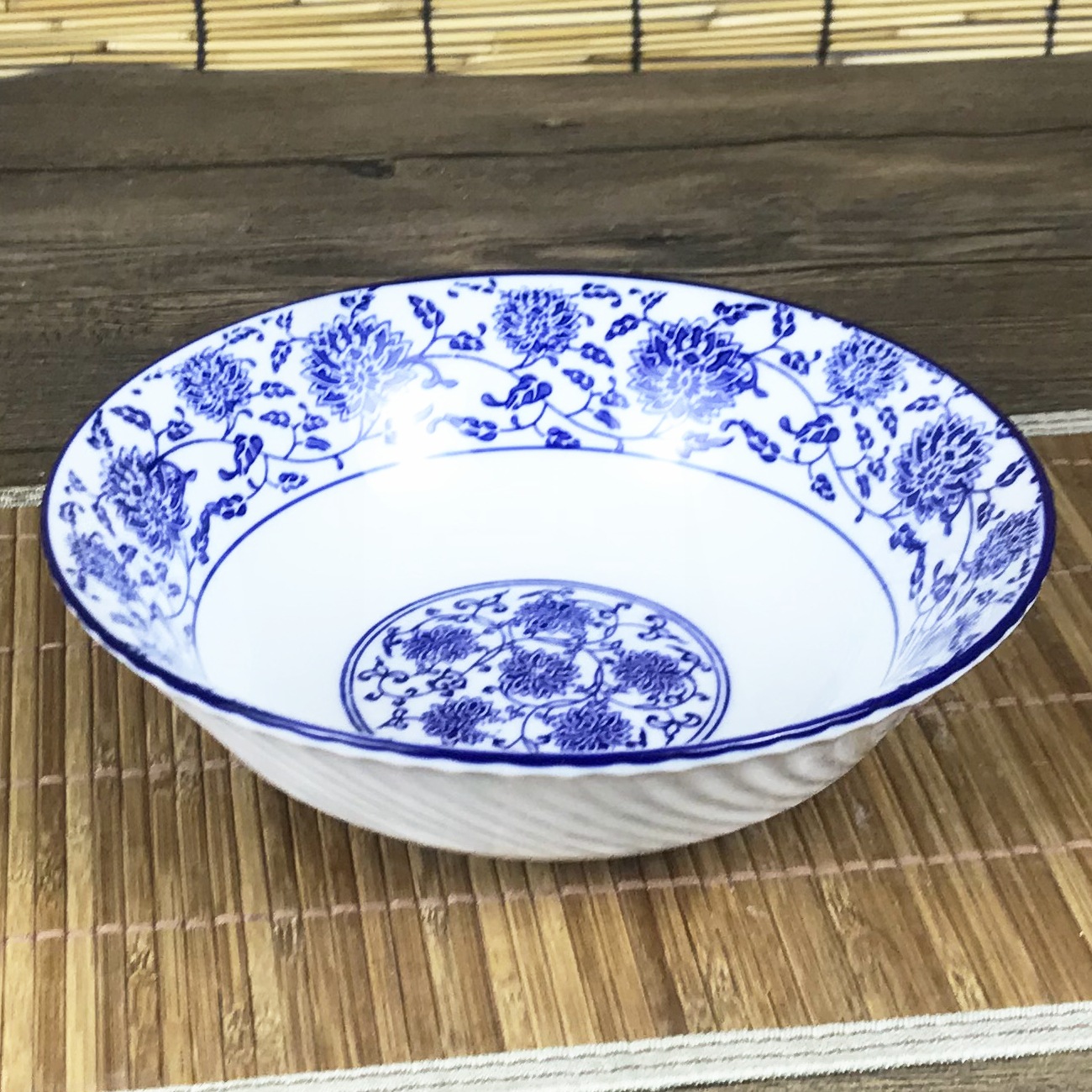 复古青花陶瓷牛肉面碗大汤碗螺纹斗碗 重庆小面碗酒店餐具商用