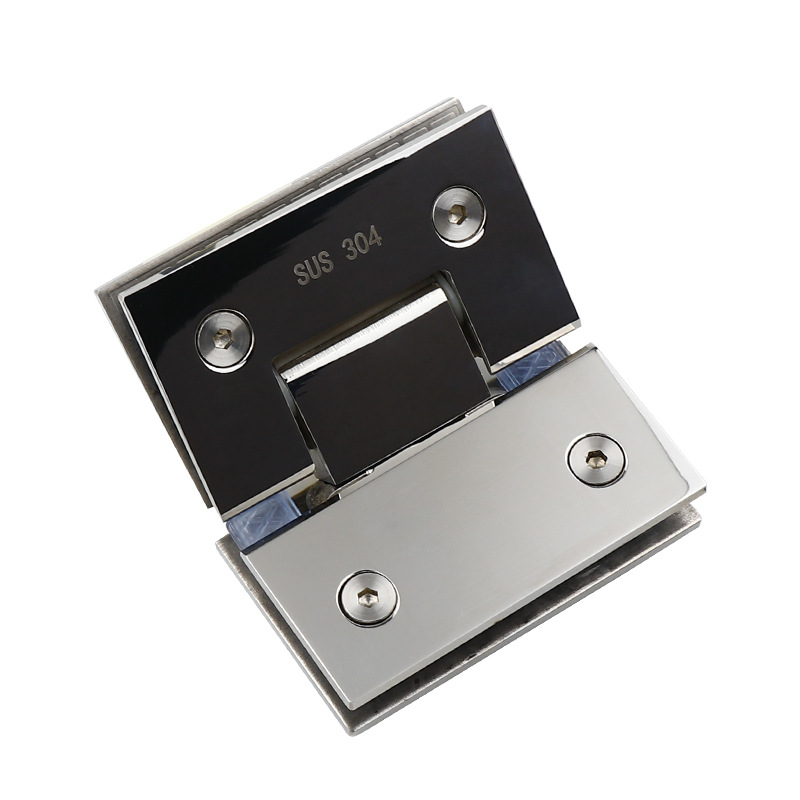 304不锈钢无框玻璃门合页双向卫浴浴室玻璃夹淋浴房铰链180度平开