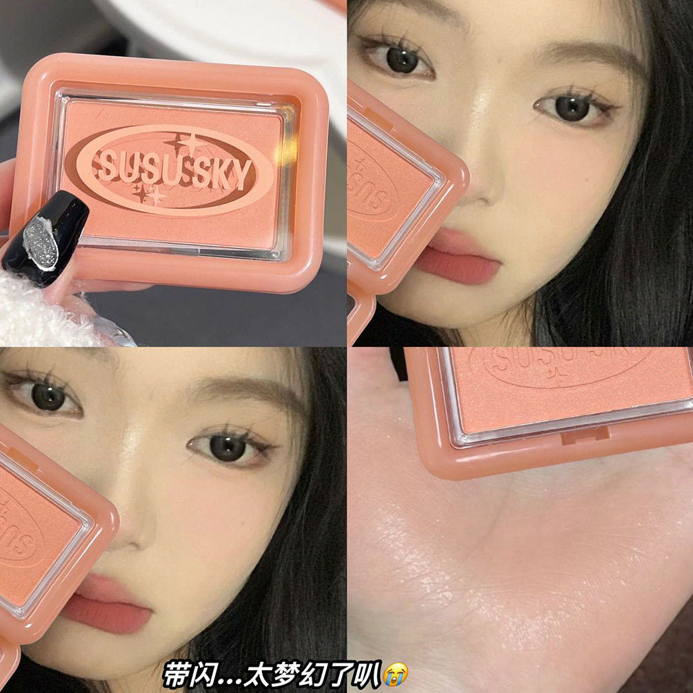 Susu Sky Transparent and Tender Square Blush Pink Fine Natural and Clear Rouge Matte White Makeup Female Cheap