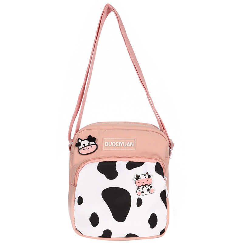 2021 New Japanese Ins Preppy Style Simple Cute Contrast Color Cow Polka Dot Soft Girl Student Small Bags Female