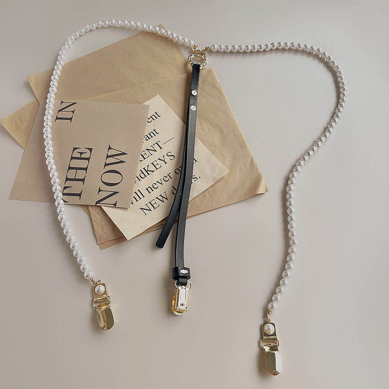 jennie同款珍珠链条背带链夹带女时尚拼接腰链牛仔裤链装饰