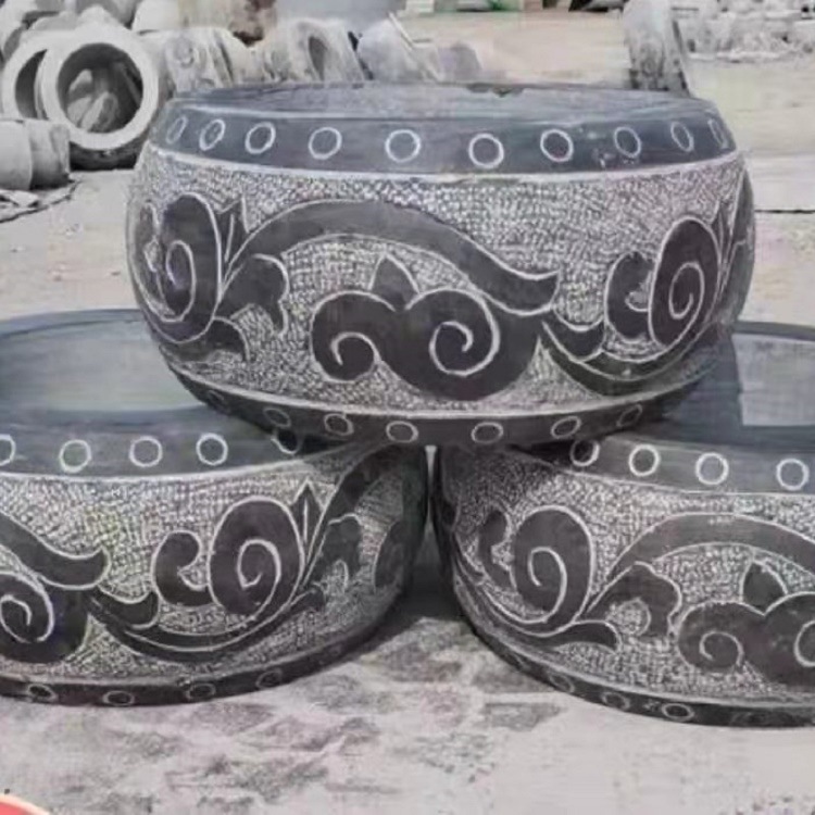 现货出售柱顶石仿古花岗岩青石柱墩寺庙大殿包柱石古建园林柱脚石