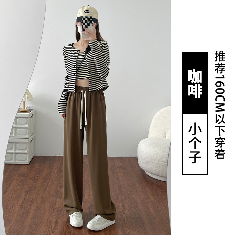 Women's Wide-Leg Pants 2024 Summer New Casual Suit Pants Women's Loose Draping All-Match Straight Mop Pants for Women