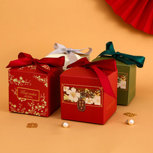 新款喜糖盒创意简约中式糖盒婚礼喜糖盒红色小红书同款喜盒回礼盒