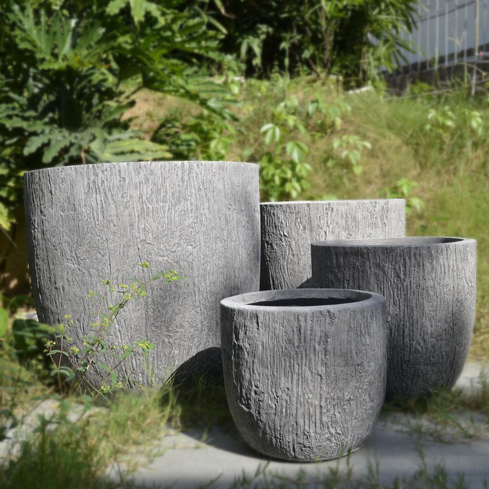 51成交3件相似亿阳园林圆形水泥花盆 红泥大陶罐欧式简约别墅酒店客厅