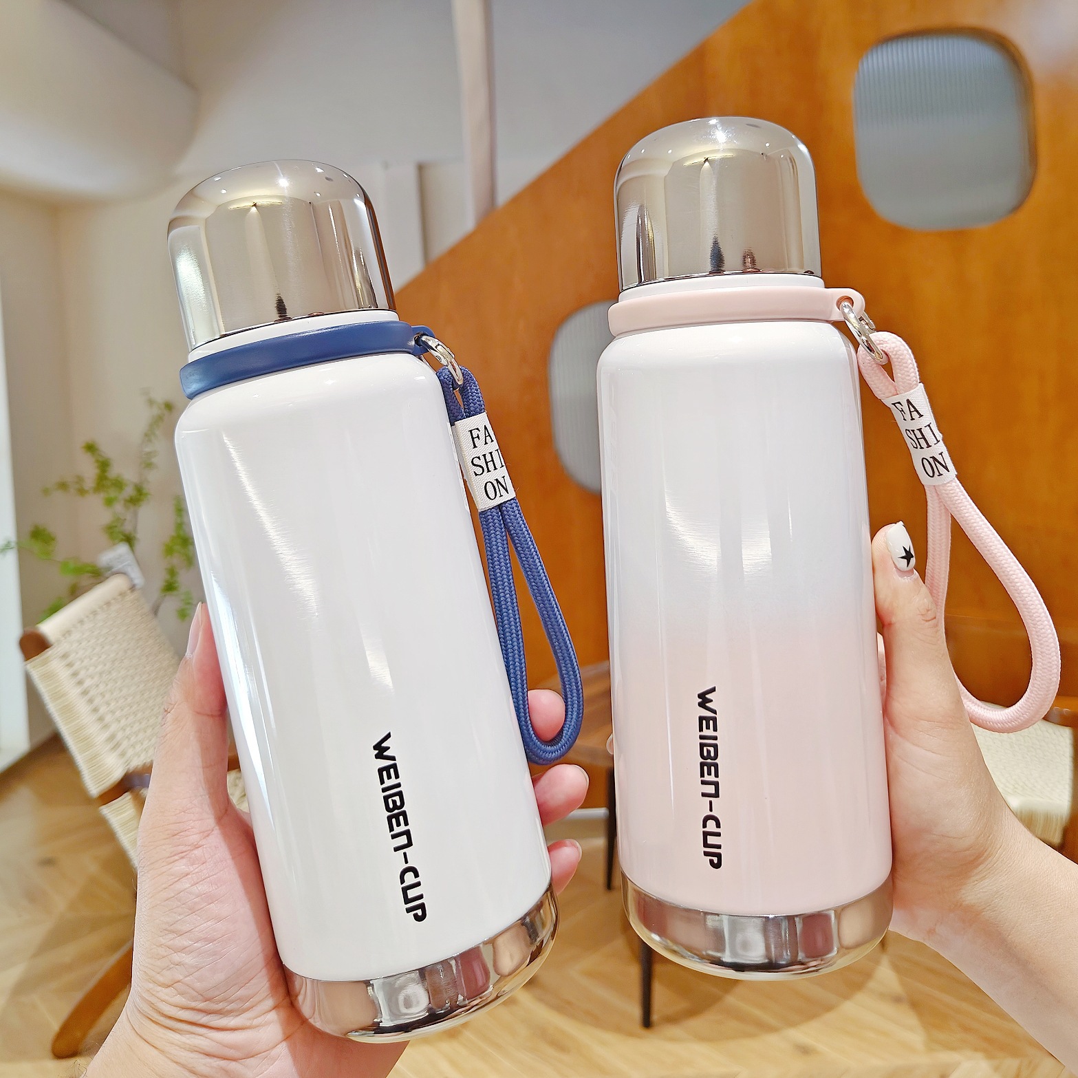 Simple Gradient Hand-Held Water Cup New Large Capacity Stainless Steel Vacuum Cup Fashion Outdoor Portable Vacuum Cup