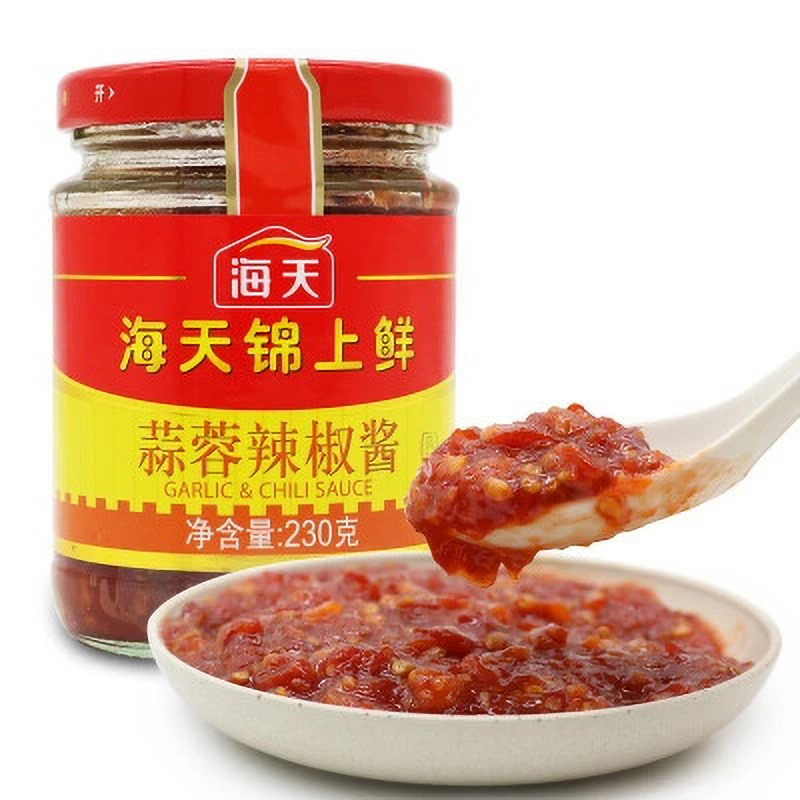 海天蒜蓉辣椒酱230g剁椒酱蒜蓉零脂广式辣酱烧烤生蚝蒜泥火锅蘸料