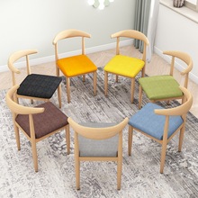 餐椅家用椅子北欧铁艺牛角椅简约靠背凳子饭厅小吃奶茶店快餐桌椅