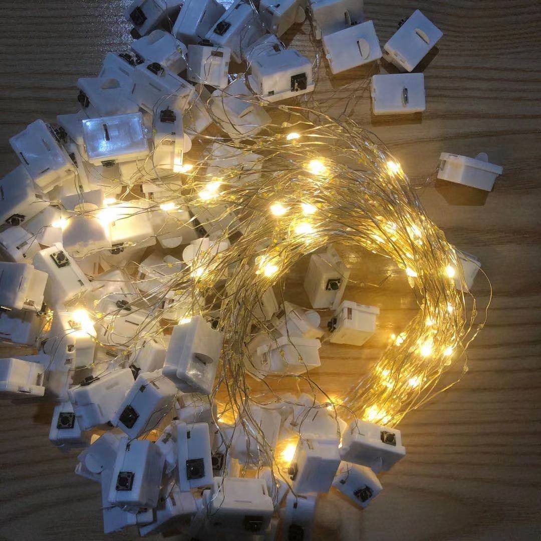 彩灯暖白灯串鲜花花束蛋糕礼盒装饰灯小白盒小方盒发光灯串