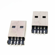 USB2.0贴片公头 4PIN 18.8长 沉板A公 有柱无柱 弯脚直脚 黑/白胶