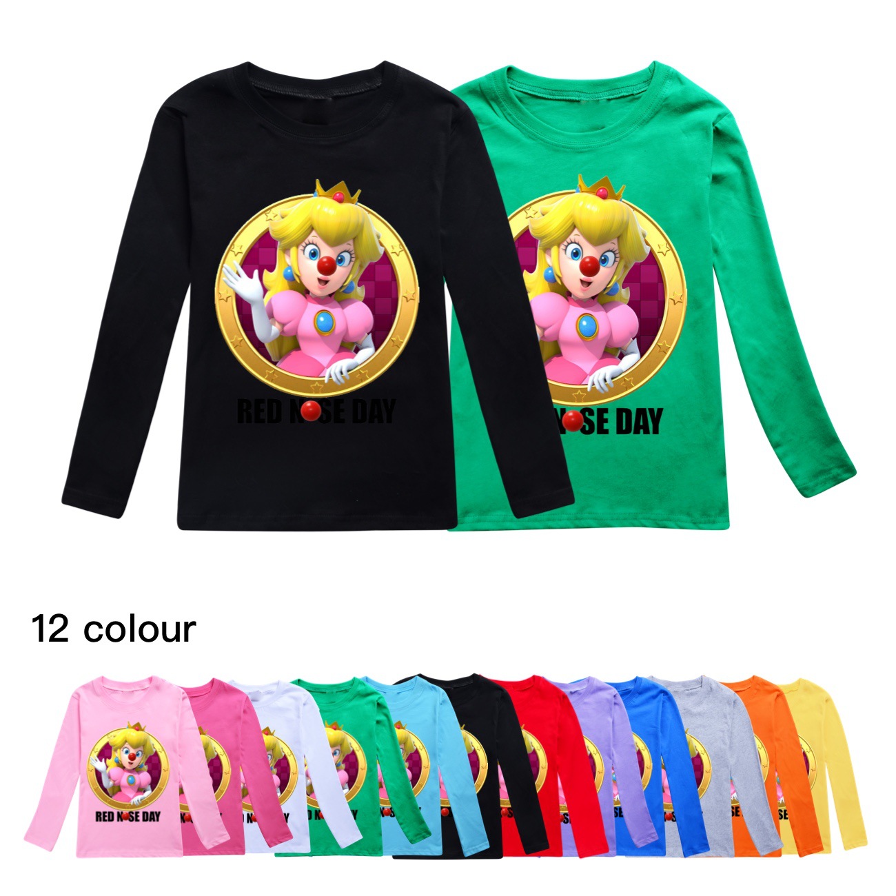 red nose day 超级玛丽童装秋装男女童装长袖t恤 3213-阿里巴巴