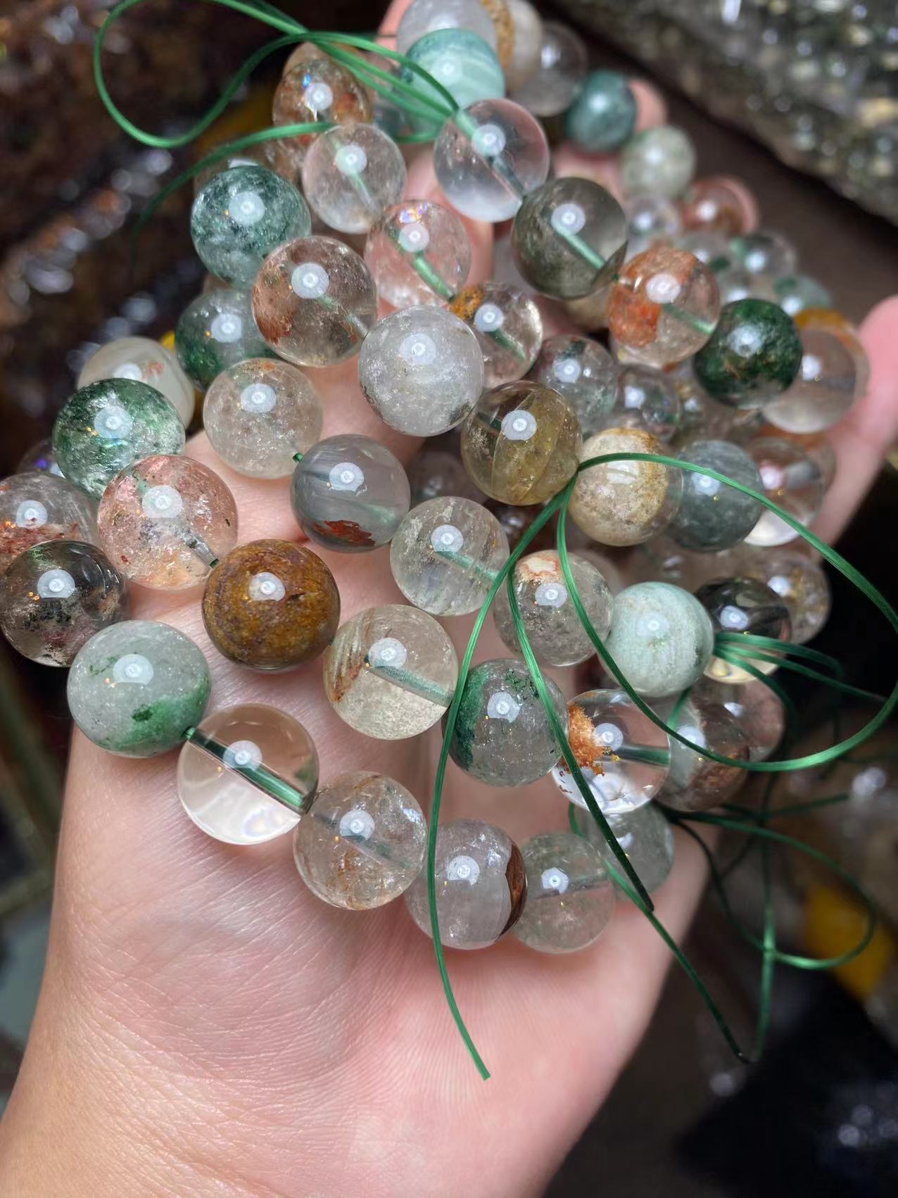 天然彩幽灵手链厂家批发性价比直播供应标品彩幽灵手链多尺寸批发