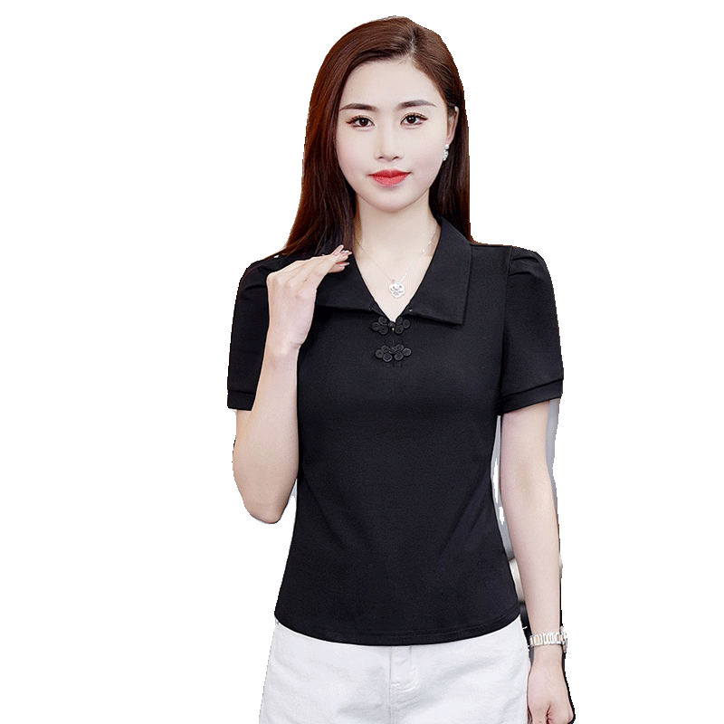 短袖夏装t恤2024今年流行新款时尚新中式减龄体恤洋气质女装上衣