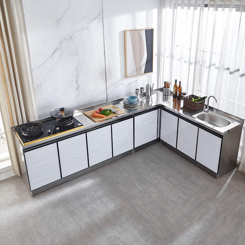 整体厨房橱柜厨房不锈钢灶台组合柜简易经济型用碗柜钢储物柜子