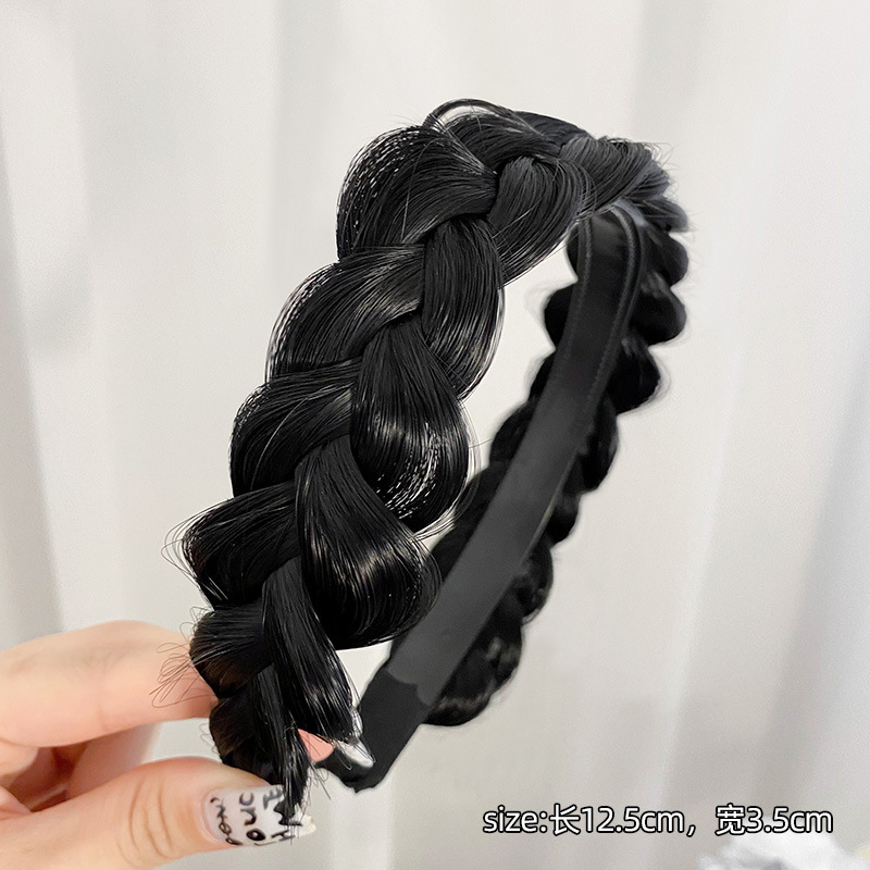 Fishbone Plaits Wig Hair Hoop Women's One-Piece Twist Braid Hairpin Hair Tie Hair Fixer Headband Headdress Internet Celebrity 2022 New