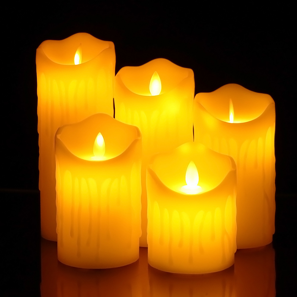 石蜡led摇摆电子蜡烛灯生日婚礼浪漫烛光音乐会氛围装饰小夜灯